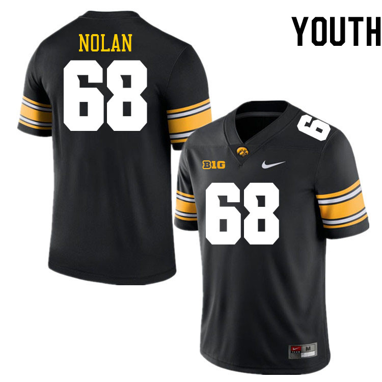 Youth #68 Will Nolan Iowa Hawkeyes College Football Jerseys Stitched-Black